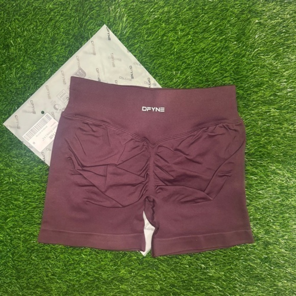DFYNE Women's Athletic Bike Shorts in Deep Maroon